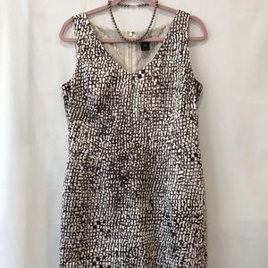 Ann Taylor Black and White Patterned Dress